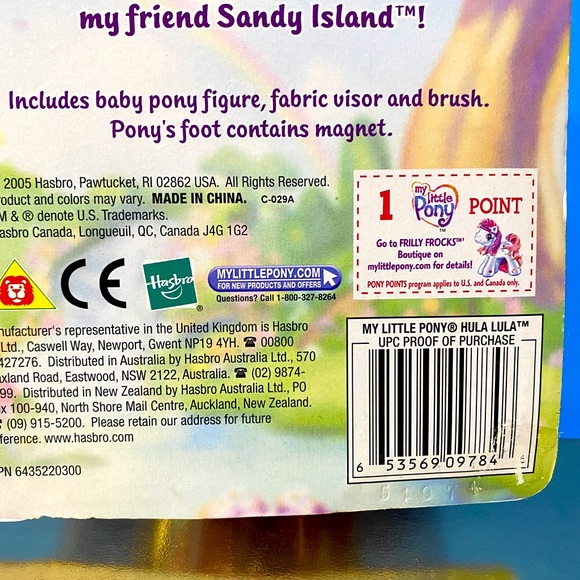 MY LITTLE PONY G3 NWT VTG 2005 BABY PONY HULA LULA TARGET EXCLUSIVE, BRUSH & HAT - Picture 10 of 13